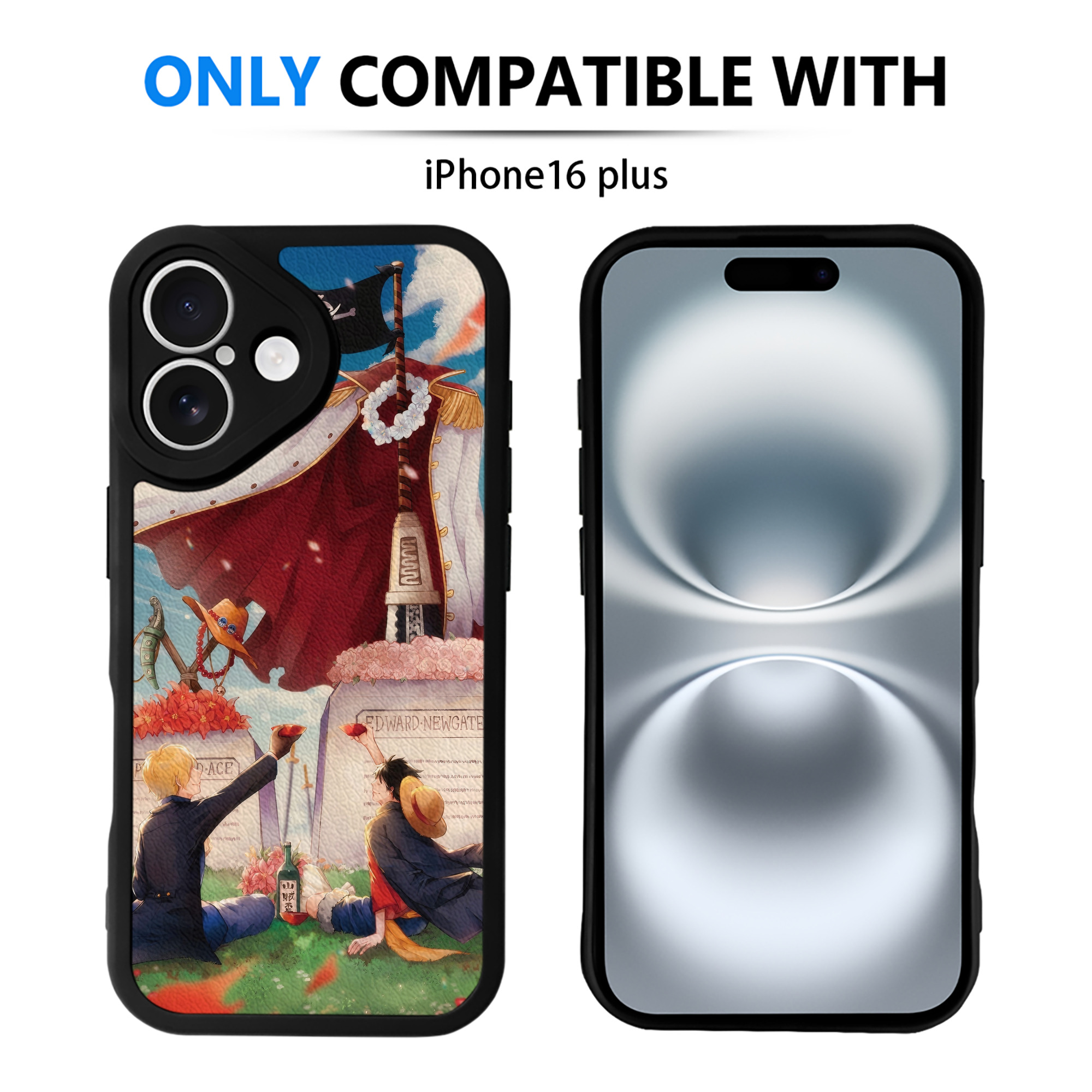 （画像用） ワンピース ONE PIECE 【iPhone 16シリーズ対応】シリコンスマホケース（レザー調） 材質：シリコン